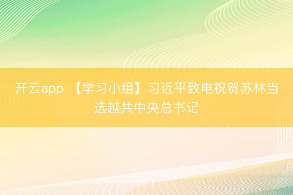 开云app 【学习小组】习近平致电祝贺苏林当选越共中央总书记