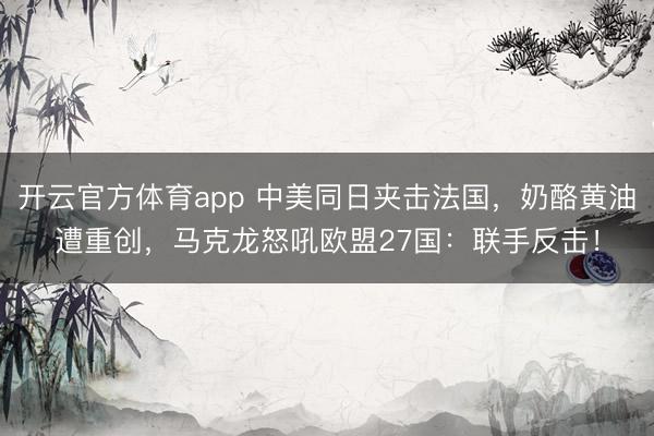 开云官方体育app 中美同日夹击法国，奶酪黄油遭重创，马克龙怒吼欧盟27国：联手反击！