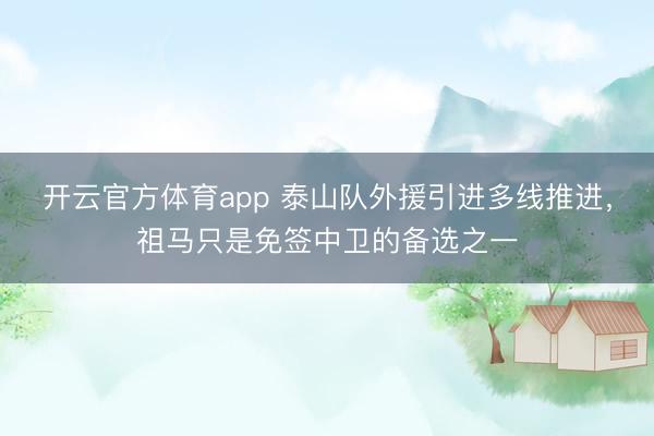 开云官方体育app 泰山队外援引进多线推进,祖马只是免签中卫的备选之一