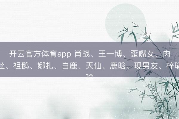 开云官方体育app 肖战、王一博、歪嘴女、肉丝、祖鹅、娜扎、白鹿、天仙、鹿晗、现男友、梓瑜