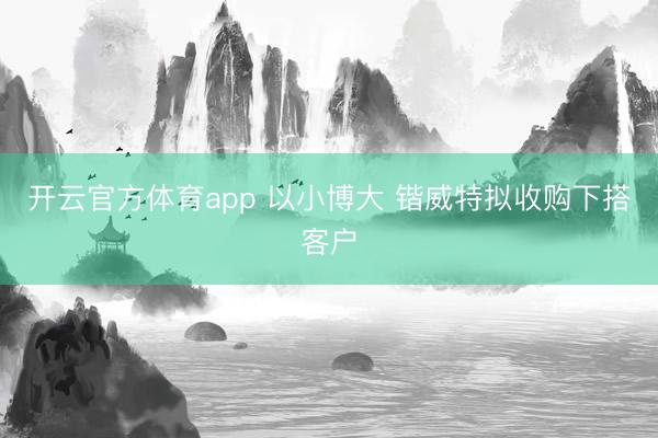 开云官方体育app 以小博大 锴威特拟收购下搭客户