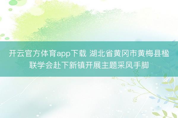 开云官方体育app下载 湖北省黄冈市黄梅县楹联学会赴下新镇开展主题采风手脚